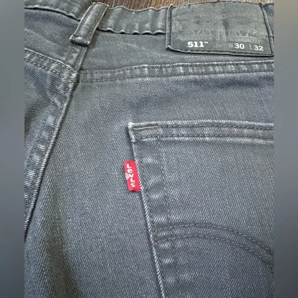 Levi’s 511 Slim Fit Jeans Men’s 30x32 Washed Black - Picture 8 of 11